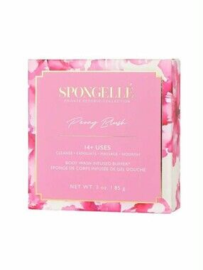 Spongelle Peony Blush Body Wash Infused Buffer Flower Sponge 85g *BNIB!